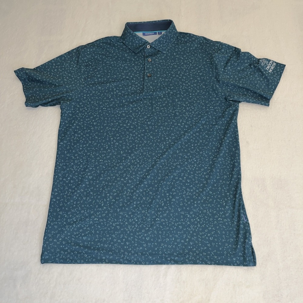 Devereux Golf Polo Shirt Mens XL with Troon North Logo Aqua Green Performance